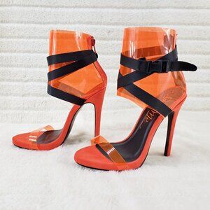 Shootie Bootie 5" Orange Translucent High Heel Shoes Sandals
